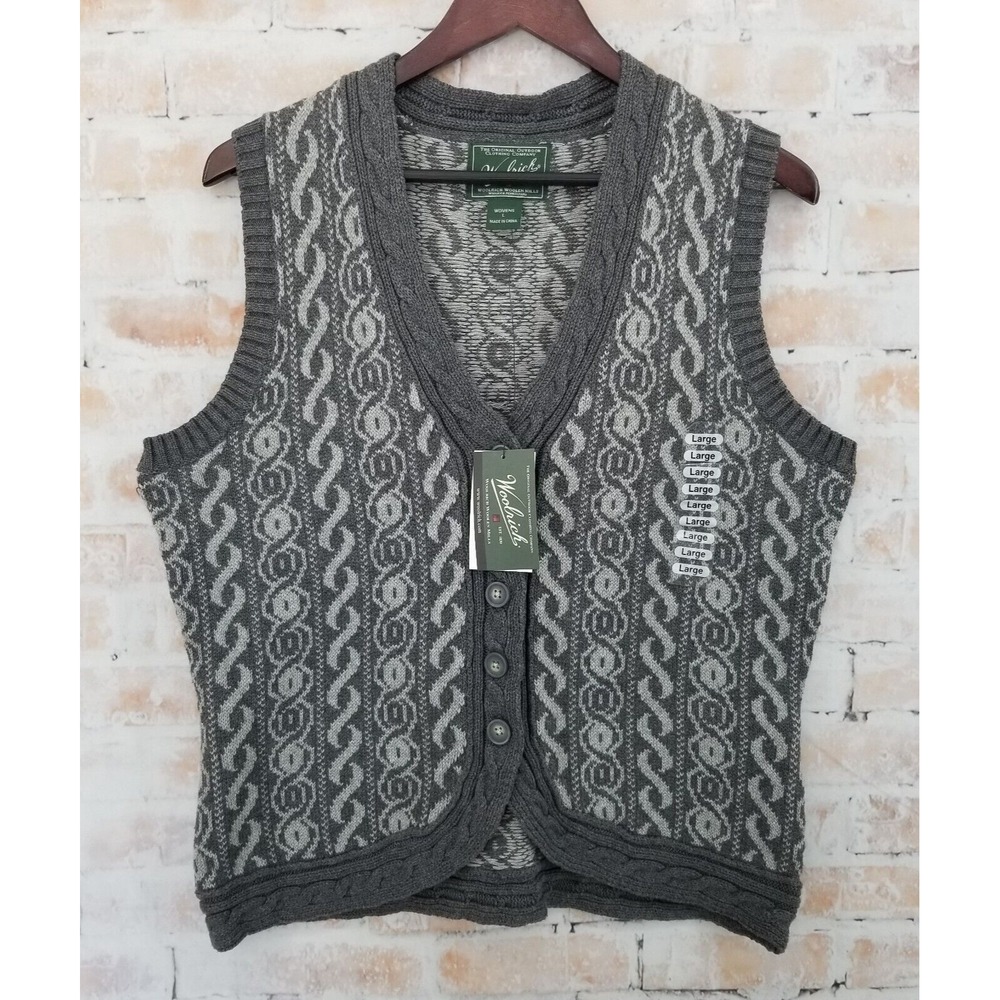 Woolrich Berwyn Charcoal Heather Women's Sweater Vest Jacket Size Large NWT